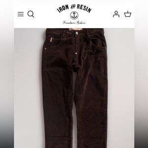 Iron & Resin Men's Double Knee Corduroy Pants in Dark Brown